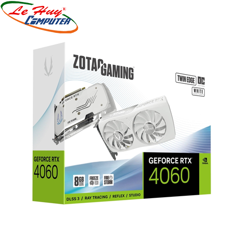 Card Màn Hình - VGA ZOTAC GAMING GeForce RTX 4060 8GB Twin Edge OC White Edition GDDR6 (ZT-D40600Q-10M)