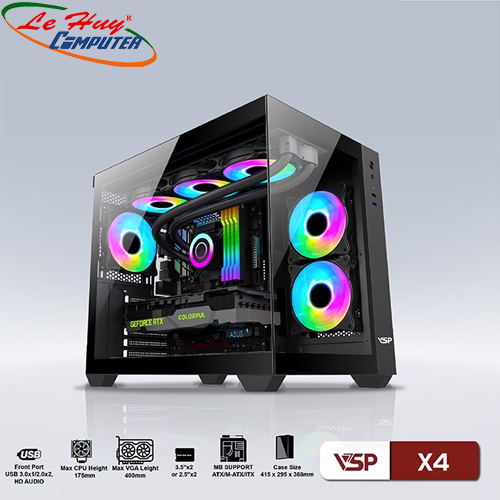 Vỏ máy tính VSP X4 Đen (No Fan)