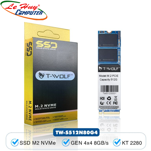 Ổ cứng SSD T-WOLF 512GB M.2 NVMe Gen 4 x4 TW-S512N80G4