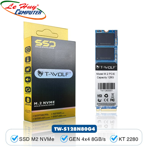 Ổ cứng SSD T-WOLF 128GB M.2 NVMe Gen 4 x4 TW-TW-S128N80G4