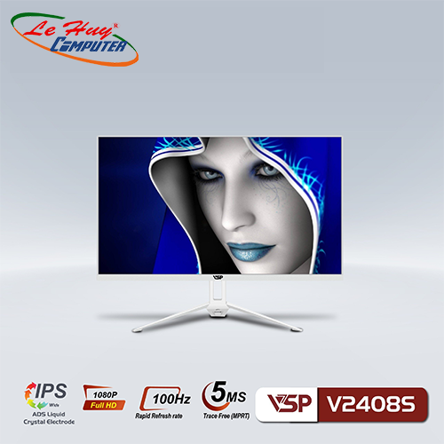 Màn hình LCD 24 INCH VSP V2408S FullHD 100Hz 1MS IPS Trắng