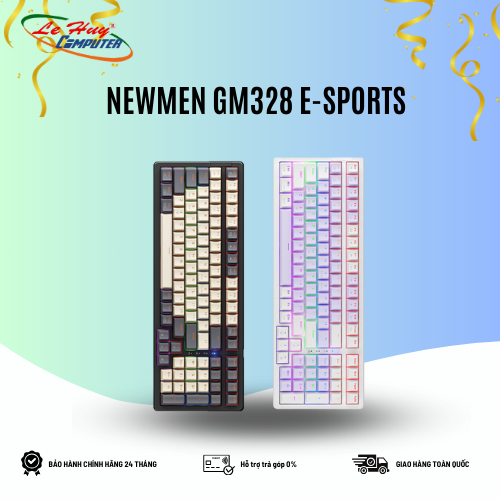 Bàn phím cơ Newmen GM328 E-Sports Gray – White (Switch Red/Blue)
