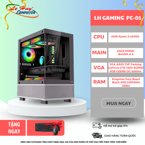 Máy Bộ GAMING LH PC-01 + Tặng phím chuột Rapoo