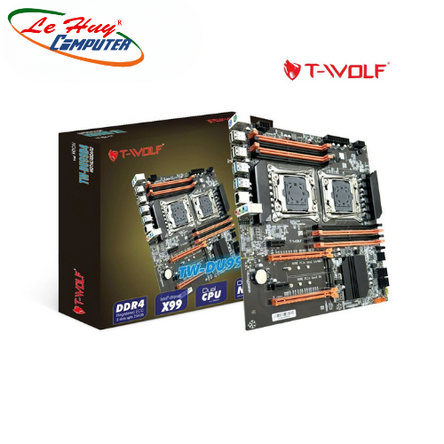 AINBOARD T-WOLF Xeon TW-DU99D4 (2*LGA2011-3E5V3-V4/8*DDR4(Chạy được Ram thường)/Lan 1000/2*NVMe-M.2 Sata/2*PCIe16X/2*PCIe1X)
