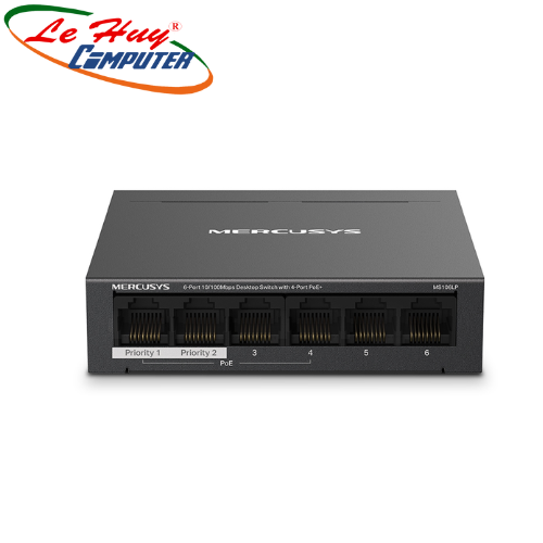 Thiết bị chuyển mạch Switch PoE+ Mercusys MS106LP (6 port/ 10/100Mbps)