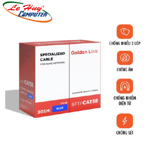 Cáp mạng Golden Link SFTP CAT5E Platinum Màu Xanh Dương (Made in Taiwan)