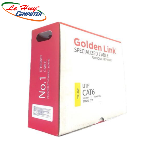 Cáp mạng Golden Link Cat6e UTP – 100m (màu Vàng) - Made in Taiwan