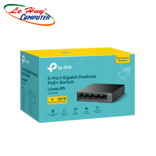 Thiết bị chuyển mạch Switch Gigabit 5 Cổng với 4 Cổng PoE+ TP-Link LS105GP