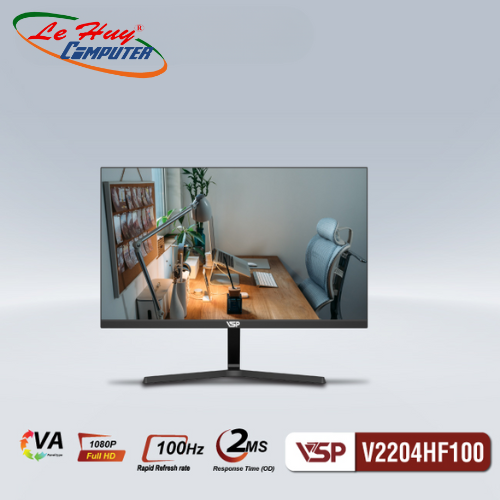 Màn hình LCD 22INCH VSP V2204HF100 Full HD, VA, 100Hz, 2ms, Đen