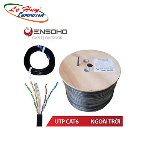 Cáp mạng ENSOHO Cat 6 ngoài trời (Đồng nguyên chất + dây neo cường lực)  EN-U6BC24M1E Outdoor