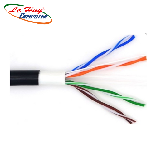 Cable mạng Ensoho UTP 6E Màu Đen 305m Ngoài trời + Dây cường lực (EN-U6CA24M1E Outdoor)