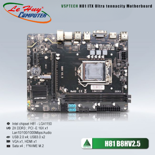 Bo mạch chủ - Mainboard VSPTECH H81 B8HV2.5