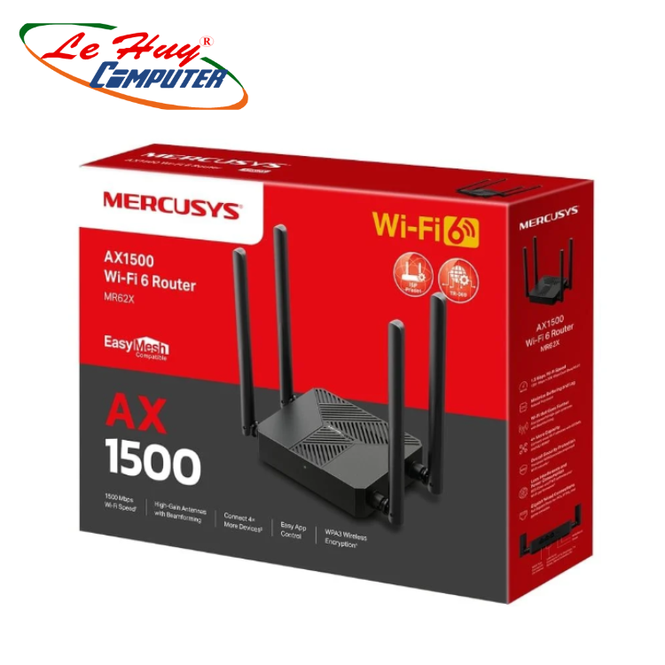 Thiết bị mạng - RouterWifi Mercusys MR62X (Wifi 6/ AX1500)