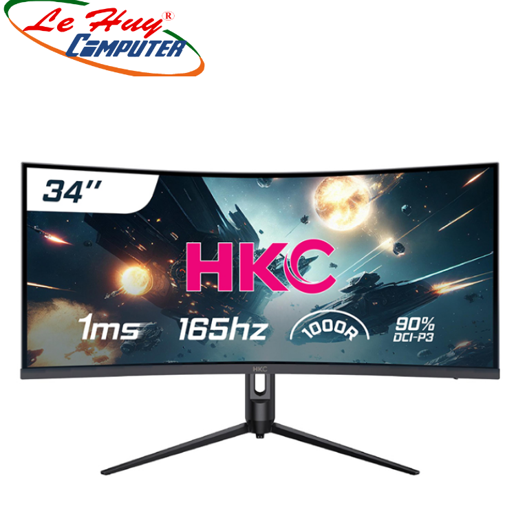 Màn Hình Cong 34″ HKC MG34H18Q , WQHD, 165Hz, 1000R, Loa