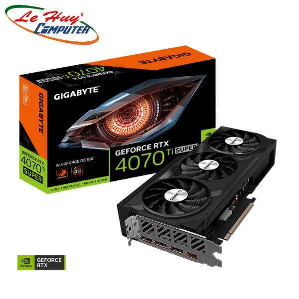 Card Màn Hình - VGA GIGABYTE GEFORCE RTX 4070 Ti SUPER WINDFORCE OC 16G (GV-N407TSWF3OC-16GD)