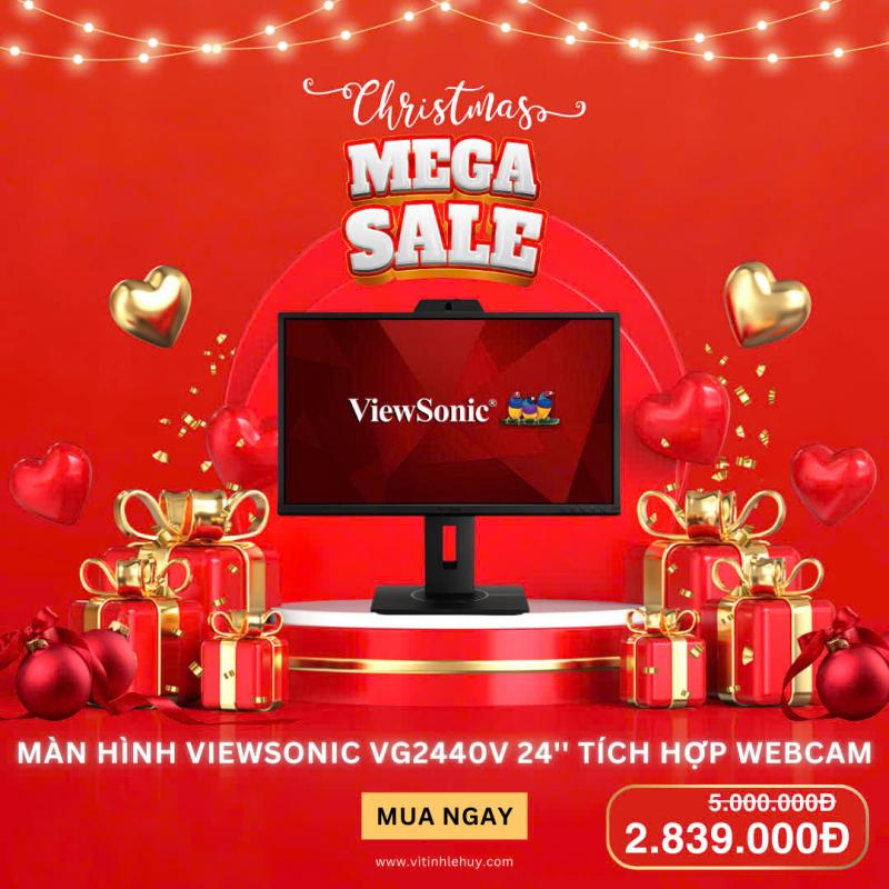 Màn hình máy tính Viewsonic VG2440V 24inch FullHD 60Hz 5ms IPS tích hợp Webcam và Mic