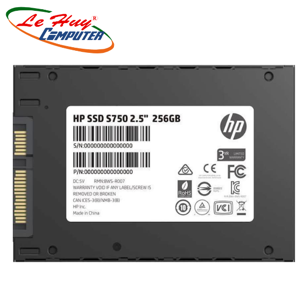 Ổ cứng SSD HP S750 256GB 2.5 inch SATA III – 16L52AA (Read/Write 560/520 MB/s, 3D Nand, 160 TBW)