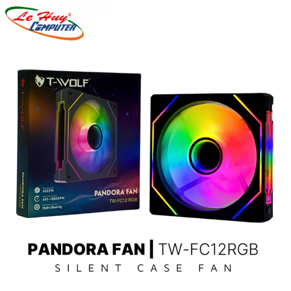 Fan Case T-WOLF TW-FC12RGB-B/W (Black/White/12cm/45cfm/1500rpm/LED RGB Vô cực)