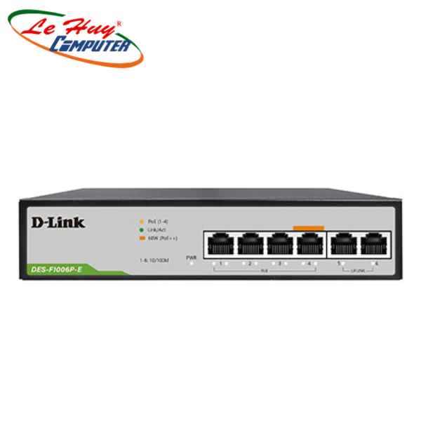 Bộ chia mạng D-Link DES-F1006P-E 6-Port 10/100/1000