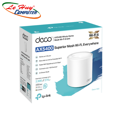 Thiết bị mạng - Router Wifi Mesh TP-Link Deco X60 1-pack WIFI 6 AX5400Mbps