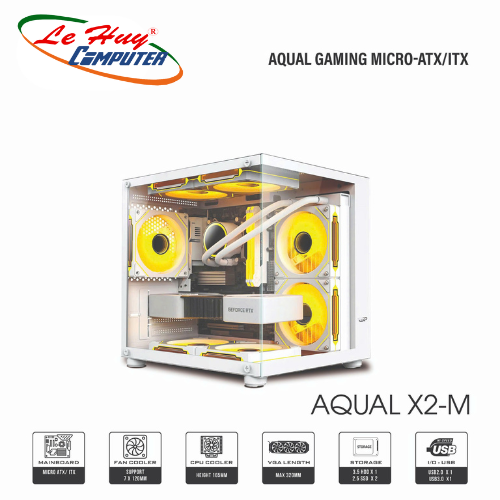 VỎ CASE MÁY TÍNH AQUAL X2-M WHITE