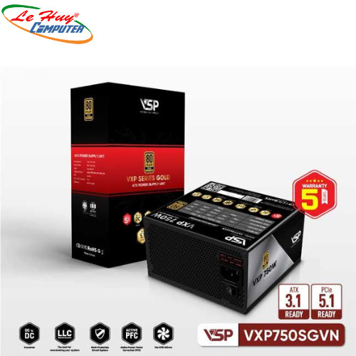 Nguồn VSP VXP750SGVN - 80 Plus Gold - 750W - Full modular