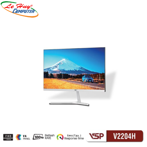 MÀN HÌNH PHẲNG LED VSP 22INCH TRÀN VIỀN V2204H - TRẮNG 100Hz + Tặng Kèm Mouse VSP Q1