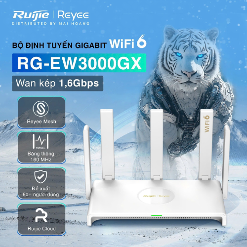 Thiết Bị Mạng - Router WiFi 6 Ruijie Reyee RG-EW3000GX 3000M