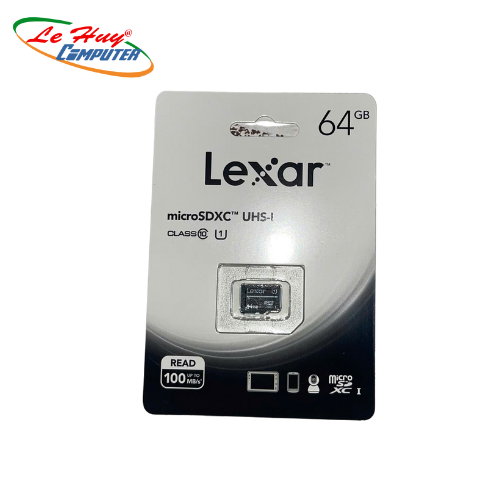 Thẻ nhớ Lexar MicroSDHC C10 (LMS0C10064G-BNNNG) 64GB tốc độ đọc lên đến 100MB/s, không kèm adapter