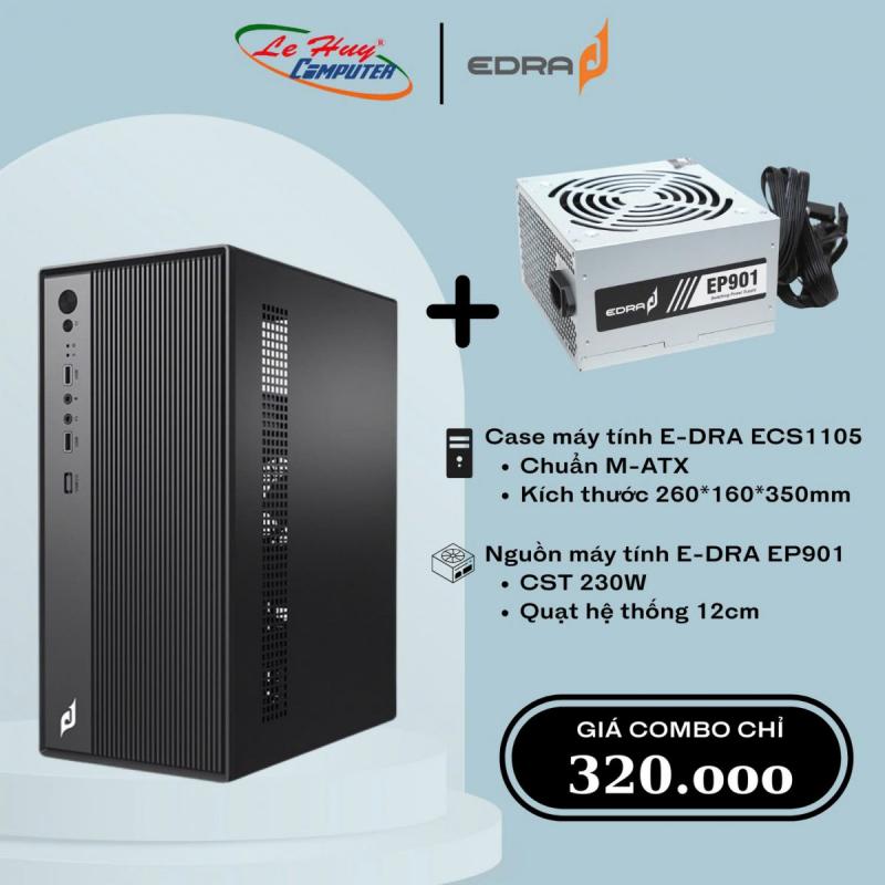 Combo Case Máy Tính E-DRA ECS1105 + Nguồn Máy Tính E-DRA EP901